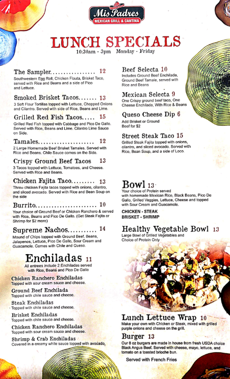 Front of Menu